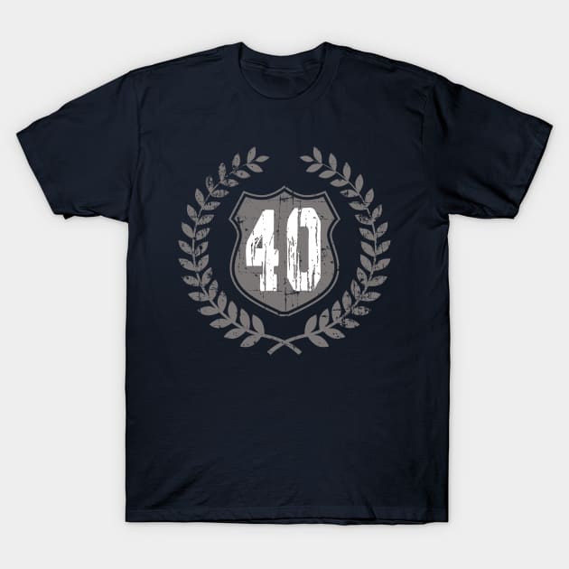 Vintage Old No. 40 T-Shirt T-Shirt by adouniss